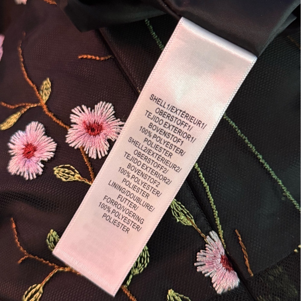 NWOT Adrianna Papell embroidered tulle v neck high low hem gown Fairy Grunge 14 - Picture 10 of 12